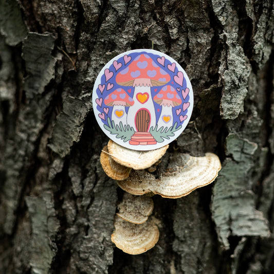 Mushroom House Vinyl Sticker
