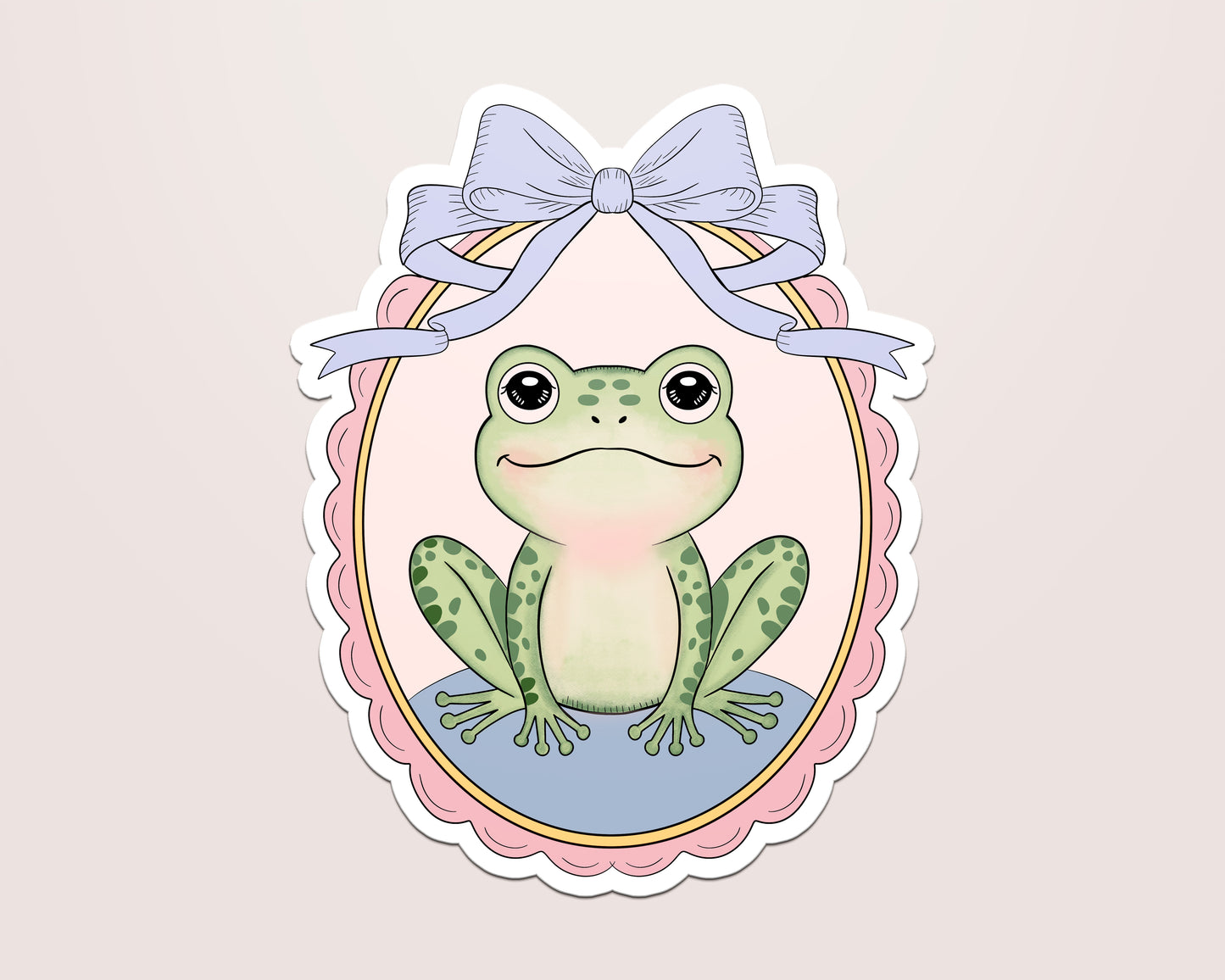 Framed Frog Vinyl Sticker