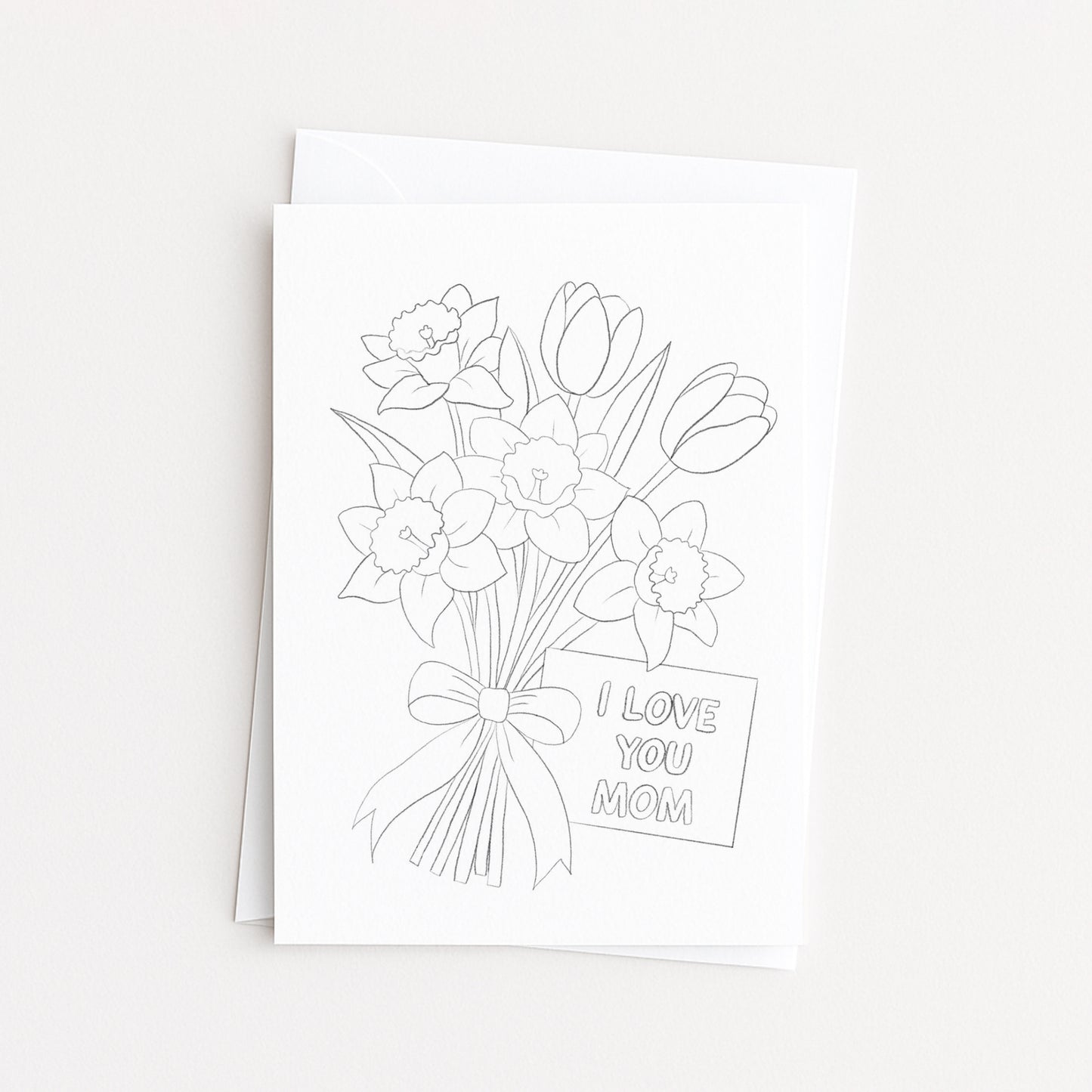 Love You Mom Coloring Card