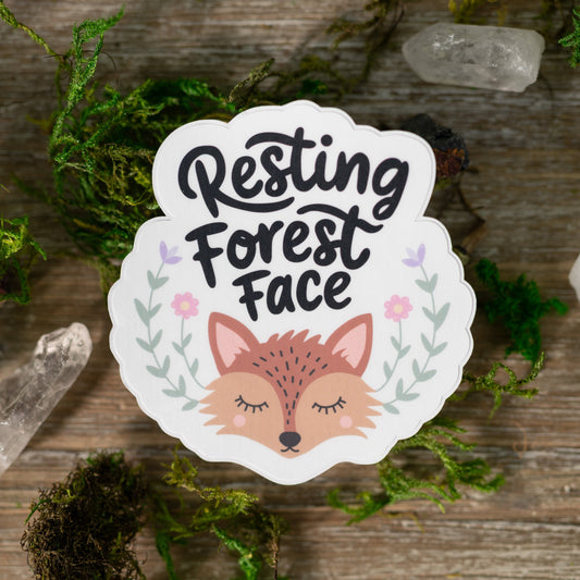 Resting Forest Face Vinyl Sticker