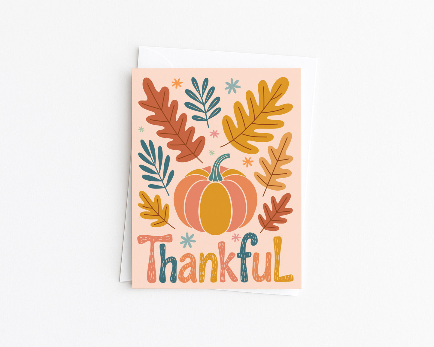 Thankful Card, Thanksgiving and Autumn Gratitude Card