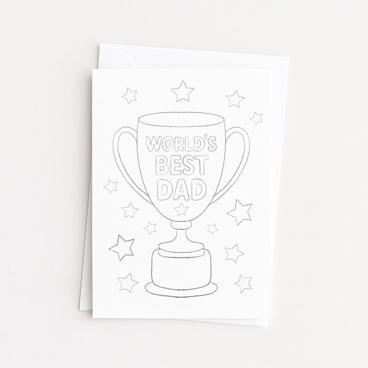 World's Best Dad Coloring Card