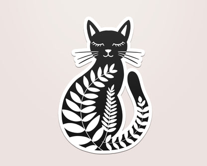 Botanical Cat Vinyl Sticker