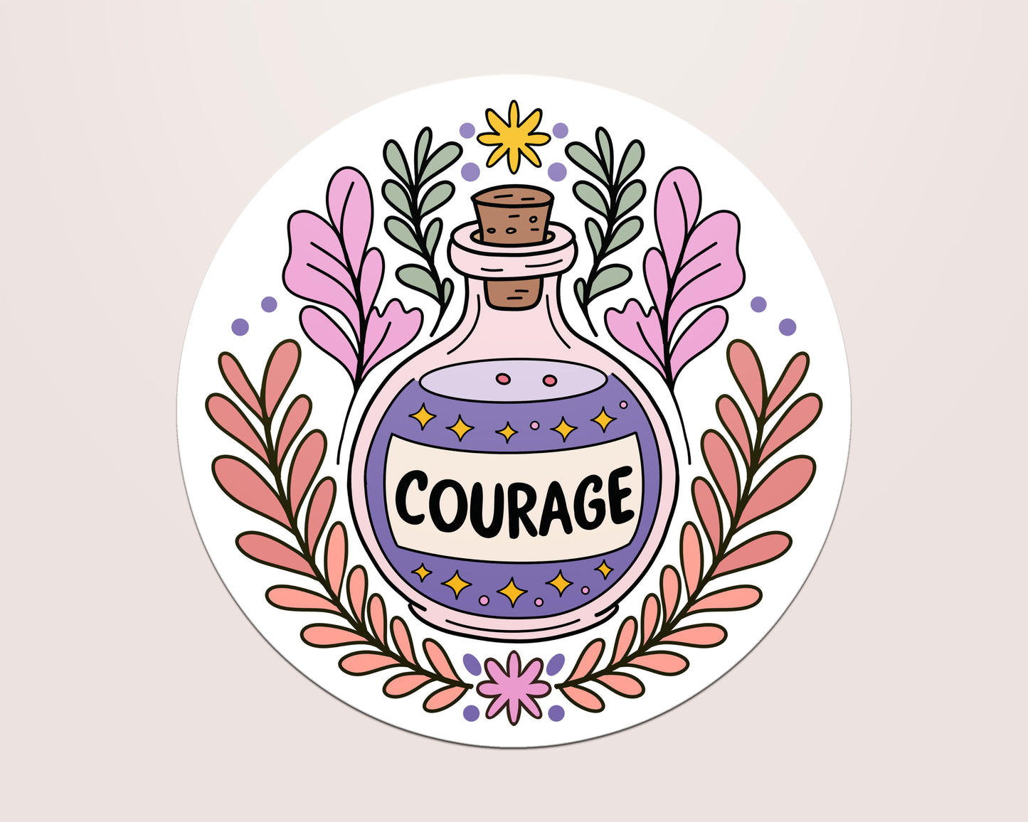 Courage Potion Bottle Vinyl Sticker