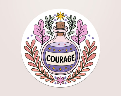 Courage Potion Bottle Vinyl Sticker