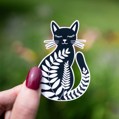 Botanical Cat Vinyl Sticker