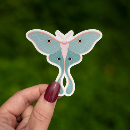Luna Moth Vinyl Sticker