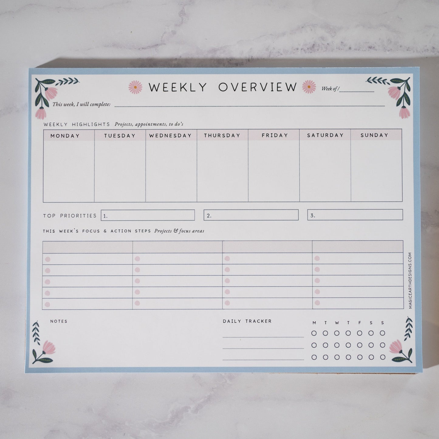 Weekly Overview Planner Desk Pad