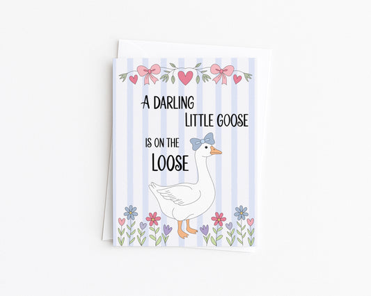Darling Little Goose, Cute New Baby Card