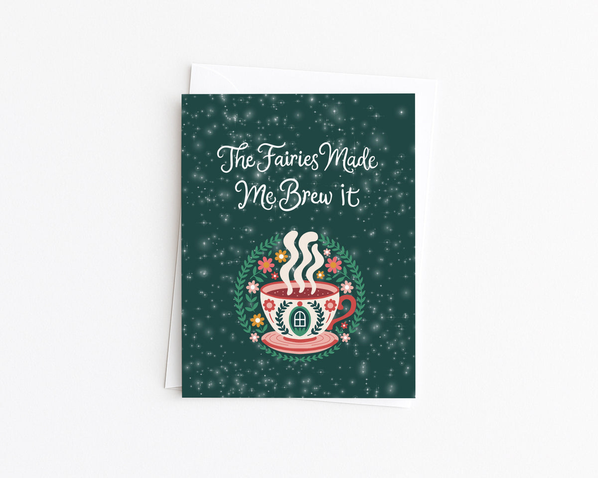 Whimsical Tea Lover Holiday Card