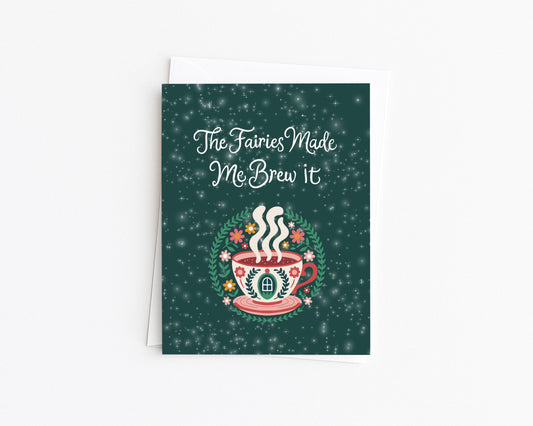 Whimsical Tea Lover Holiday Card