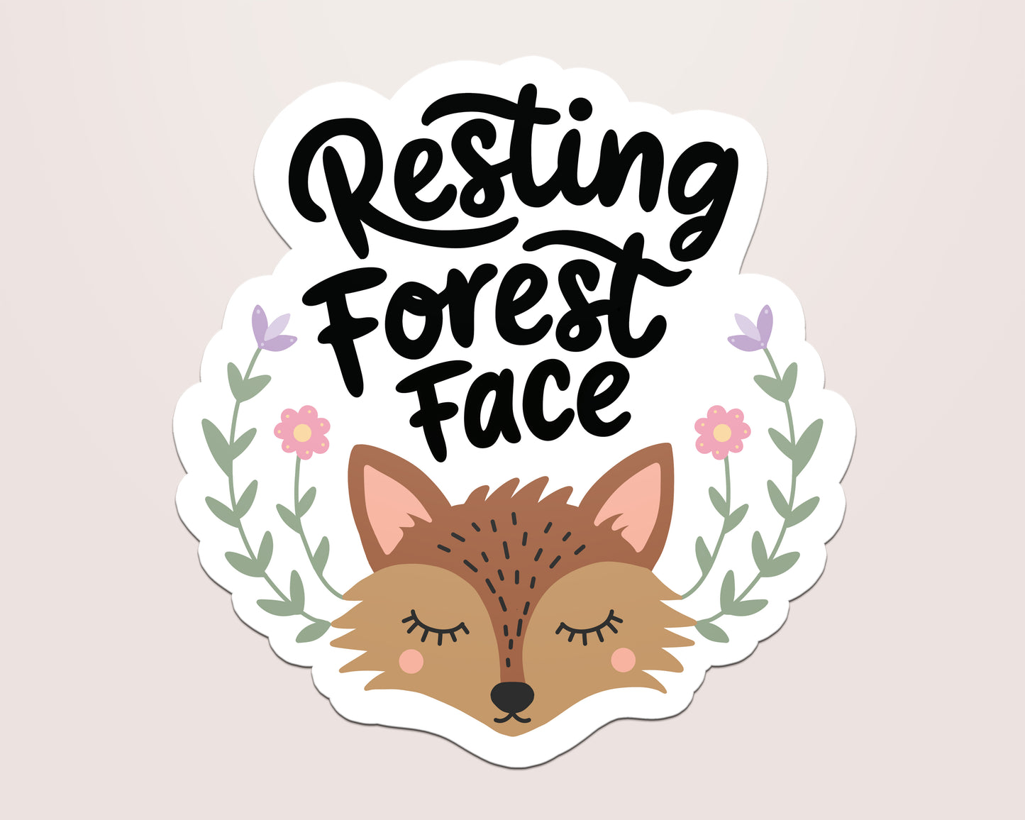 Resting Forest Face Vinyl Sticker