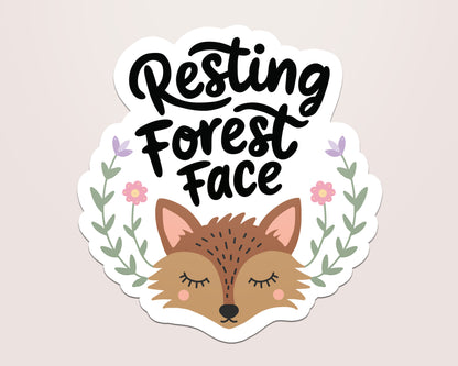 Resting Forest Face Vinyl Sticker