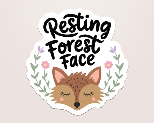 Resting Forest Face Vinyl Sticker