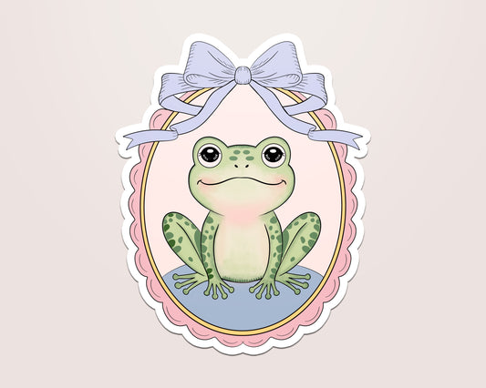 Framed Frog Vinyl Sticker