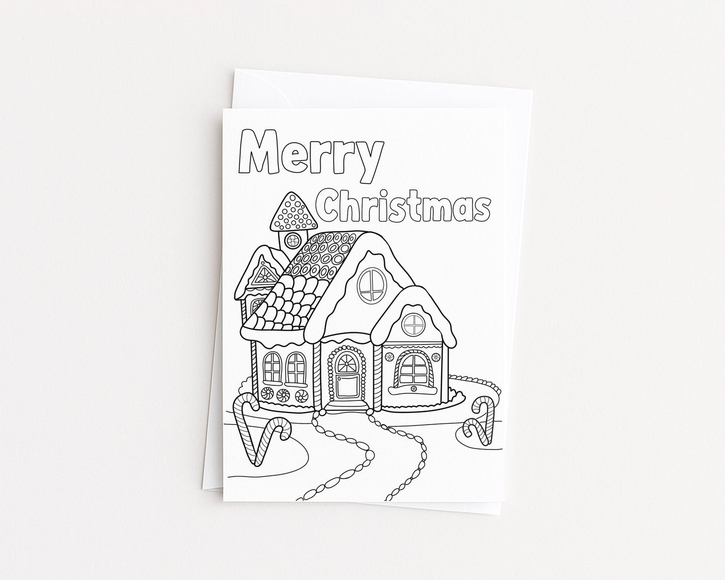 Gingerbread House Holiday Coloring Card