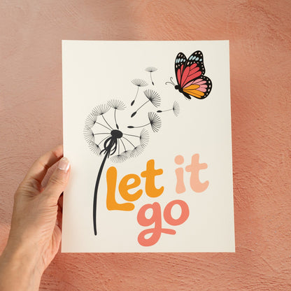 Let It Go Butterfly & Dandelion Fine Art Print