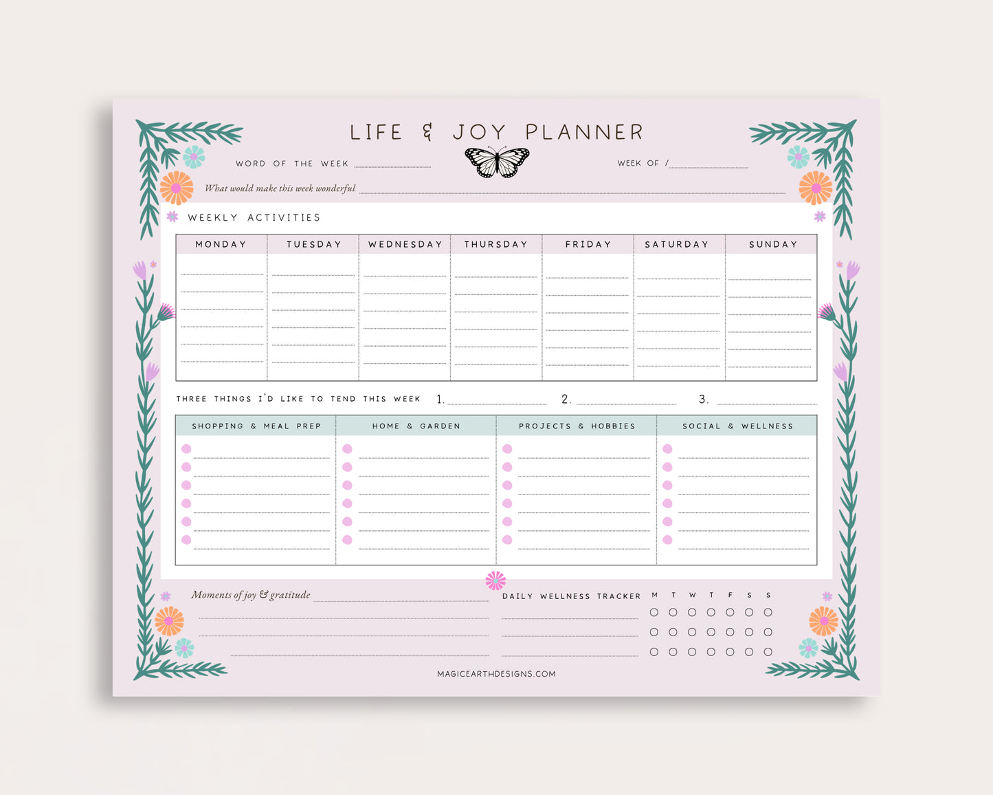 Life & Joy Weekly Planner Desk Pad