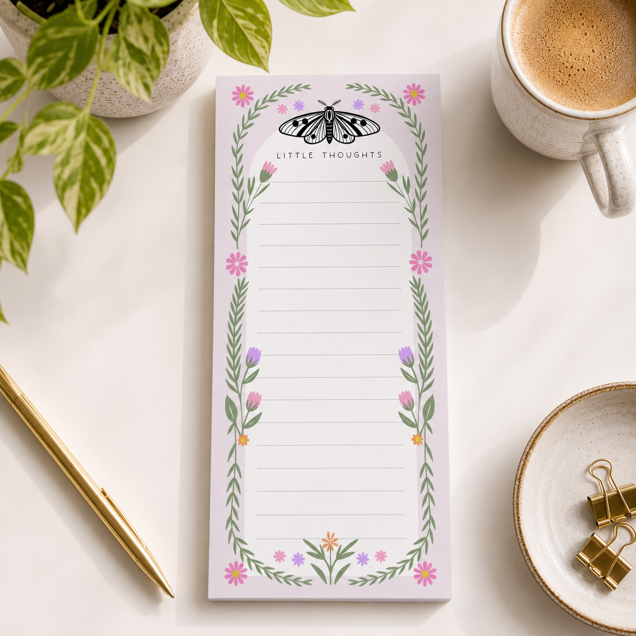 Little Thoughts Moth Tall Notepad