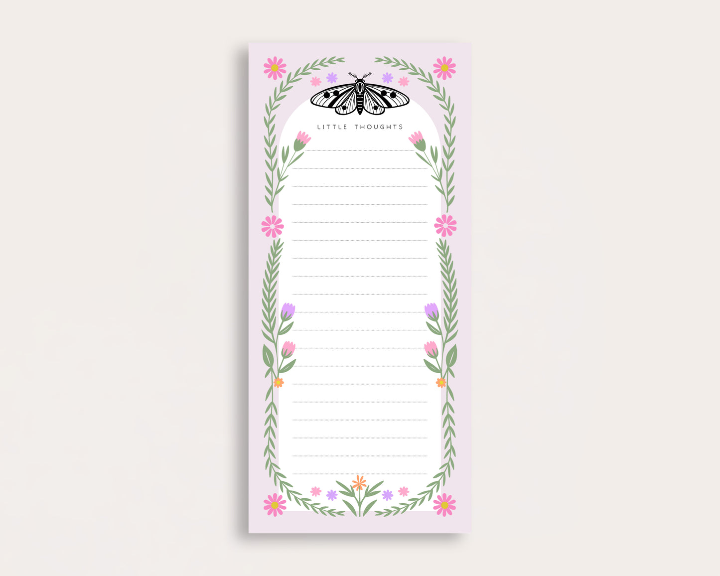 Little Thoughts Moth Tall Notepad