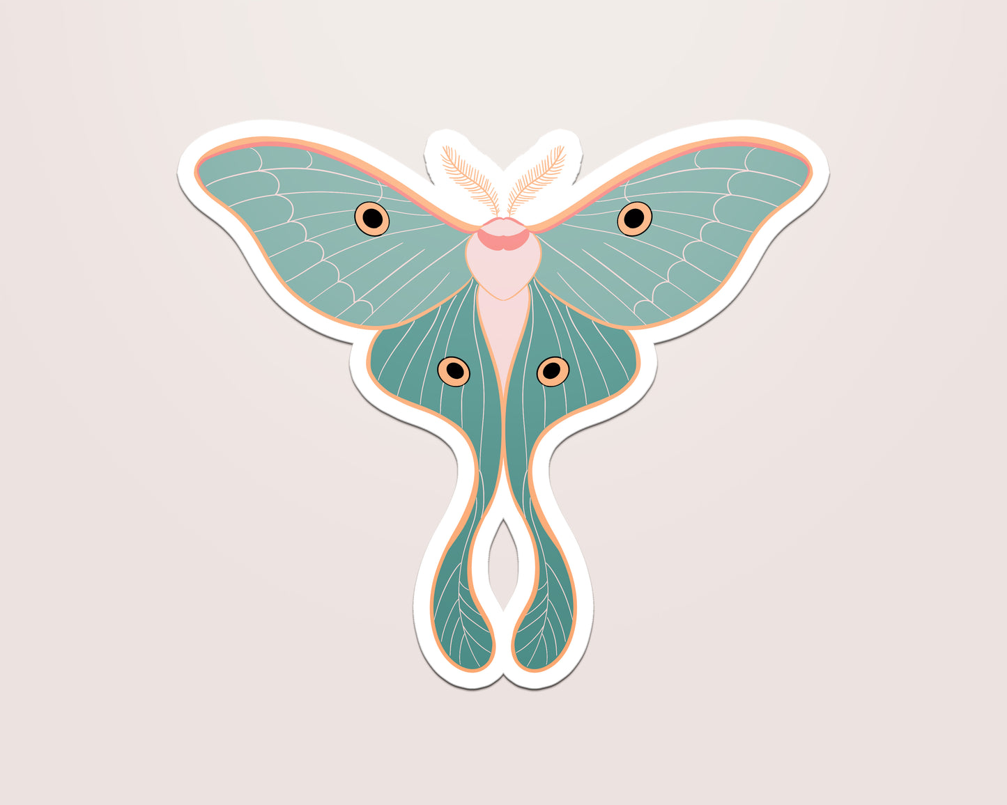 Luna Moth Vinyl Sticker