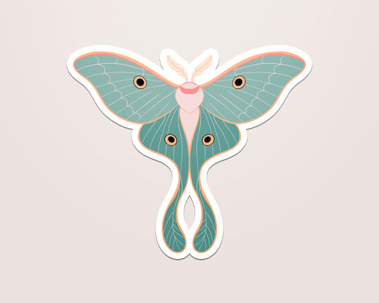 Luna Moth Vinyl Sticker