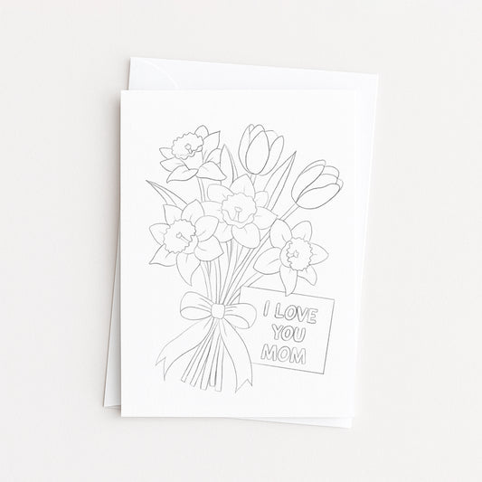 Love You Mom Coloring Card