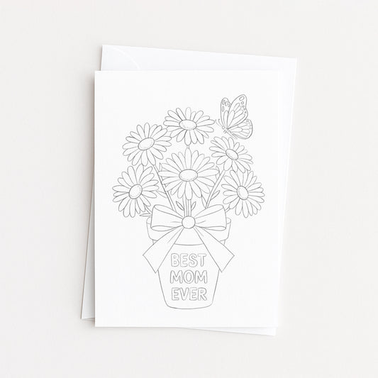Best Mom Ever Coloring Card