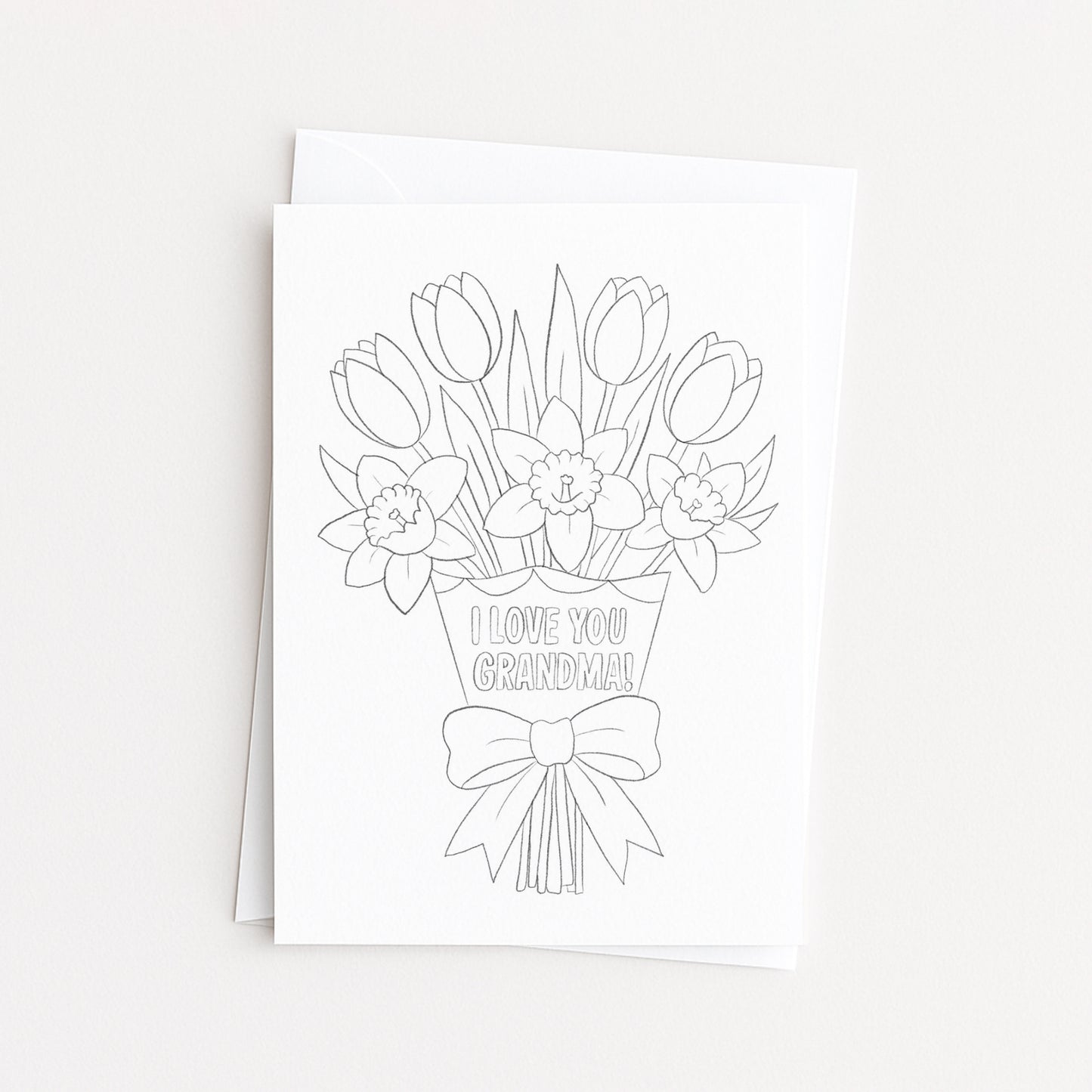 Love You Grandma Coloring Card