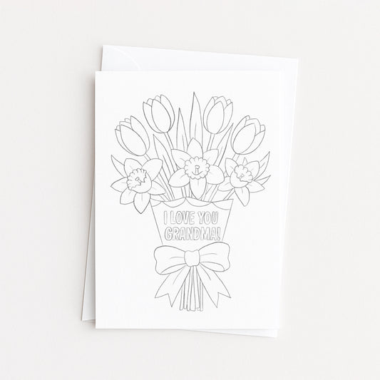 Love You Grandma Coloring Card