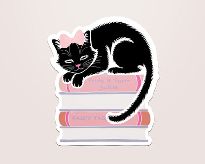 Pride And Purrjudice Vinyl Sticker