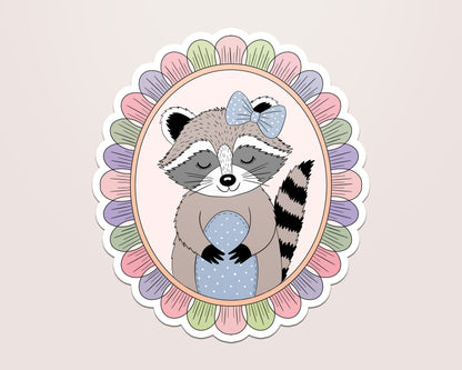 Framed Racoon Vinyl Sticker