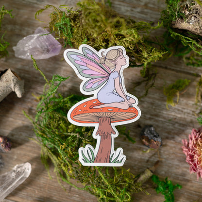 Toadstool Fairy Vinyl Sticker