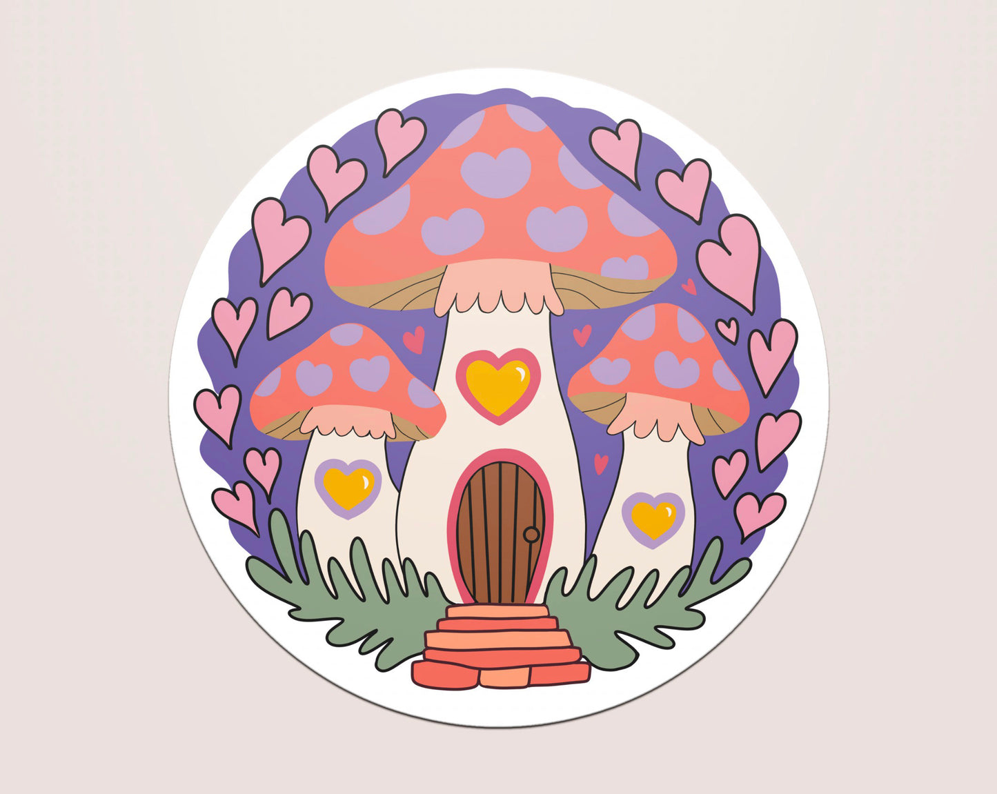 Mushroom House Vinyl Sticker