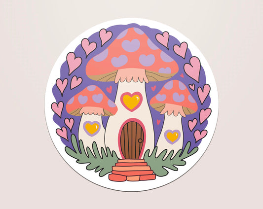 Mushroom House Vinyl Sticker