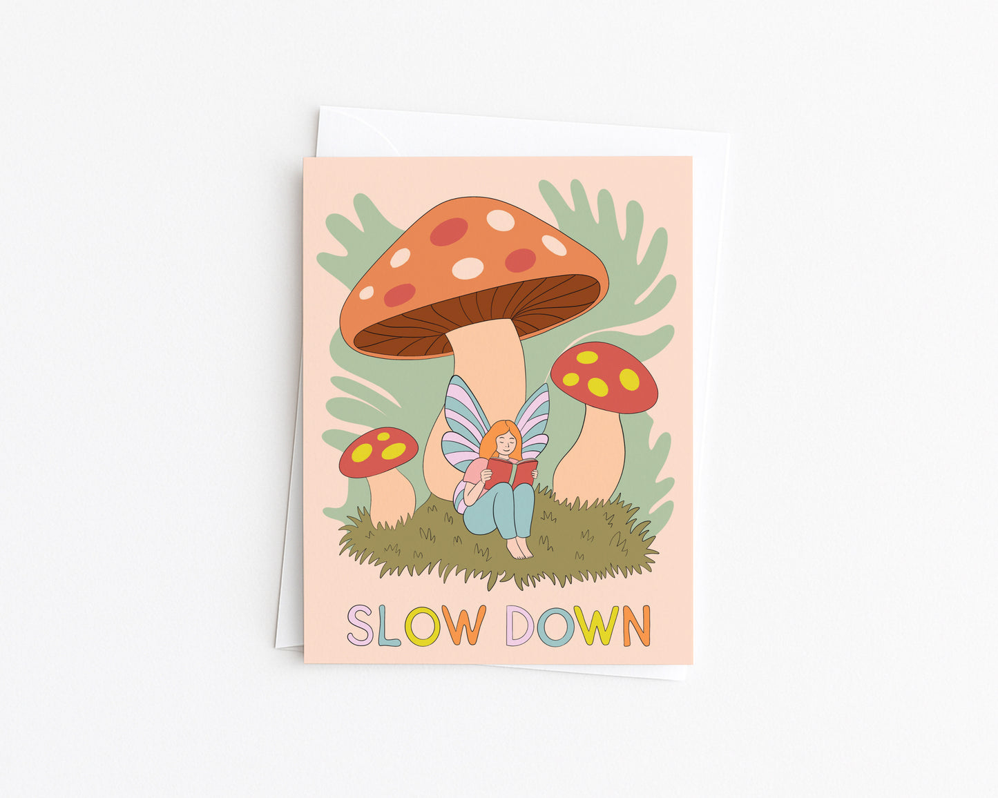 Slow Down, Whimsical Card for Readers and Nature Lovers