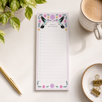 Sweet Reminders Hummingbird Tall Notepad