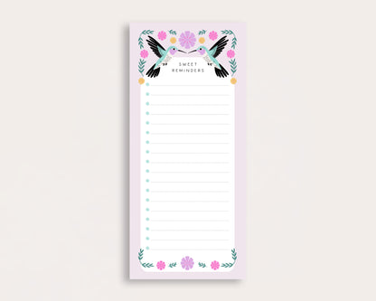 Sweet Reminders Hummingbird Tall Notepad