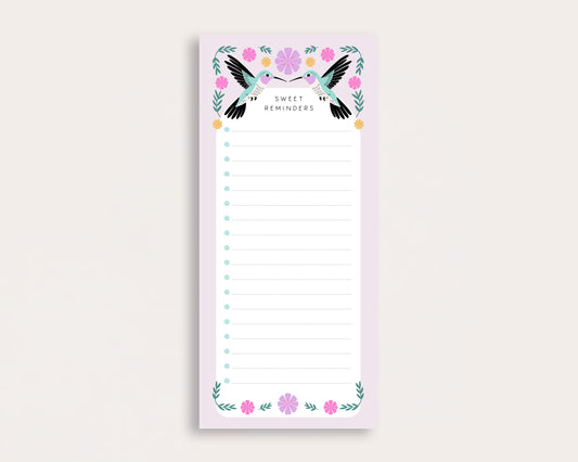 Sweet Reminders Hummingbird Tall Notepad