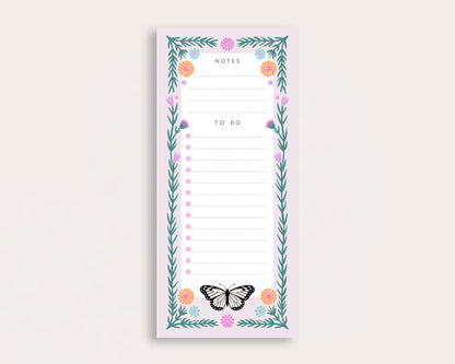 Butterfly Notes & To Do Tall Notepad