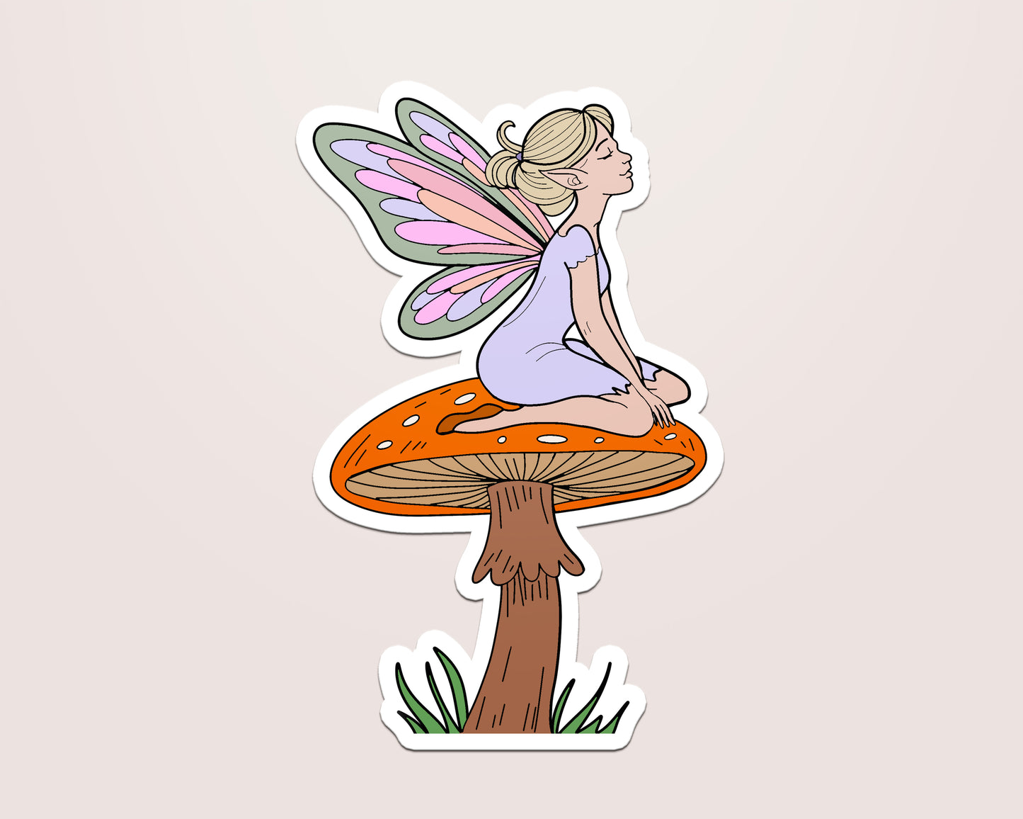Toadstool Fairy Vinyl Sticker