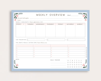 Weekly Overview Planner Desk Pad