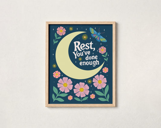 Rest, You've Done Enough Moon Fine Art Print